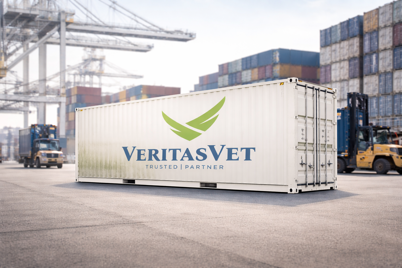 Conteneur d'expédition internationale — chaîne d'approvisionnement mondiale VeritasVet